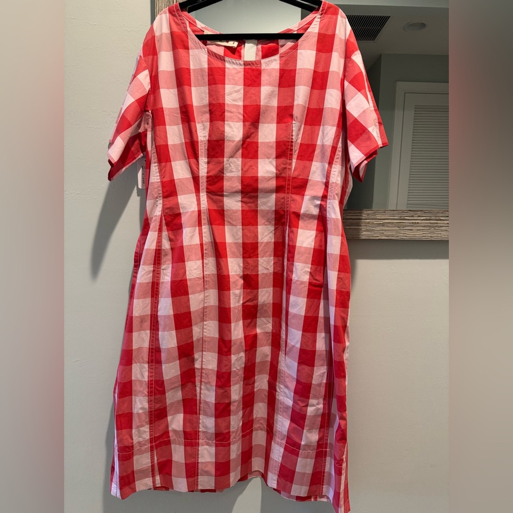 NWT Marni Red Picnic Plaid Midi Dress size 46 (16/XL)
